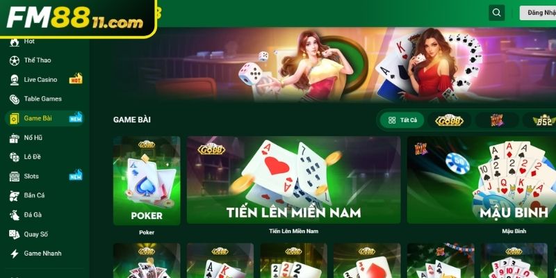 Game Bài 1 Giới thiệu về sảnh Game Bài FM88