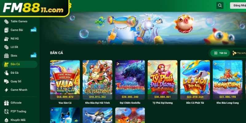 Bắn Cá 1 Thông tin cơ bản về sảnh game Bắn Cá FM88 hấp dẫn
